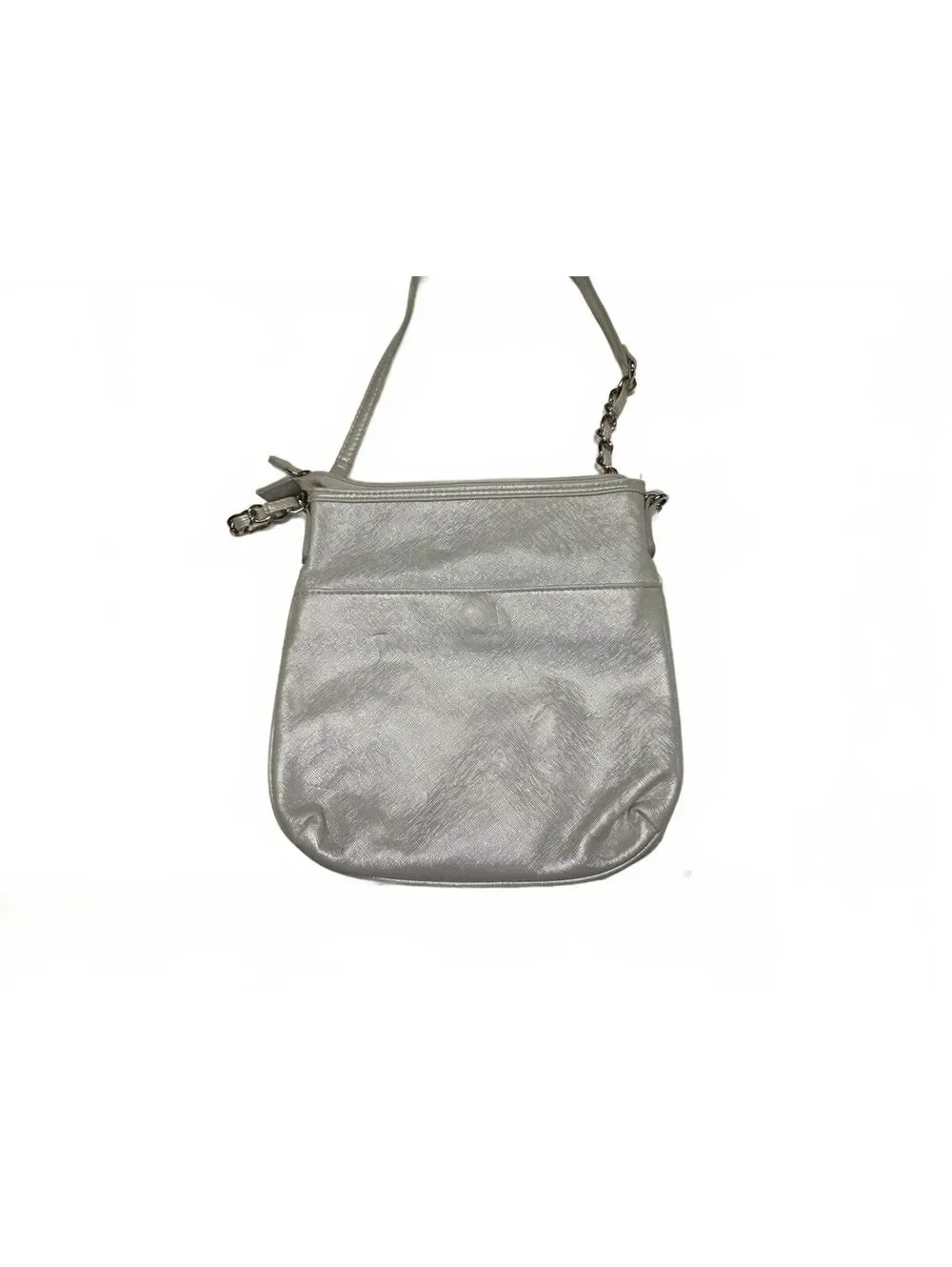 Nicole by Nicole Lee Metallic Silver Quilted Crossbody Bag Purse